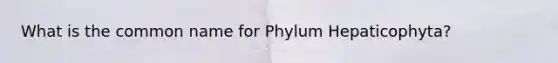 What is the common name for Phylum Hepaticophyta?