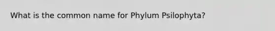 What is the common name for Phylum Psilophyta?