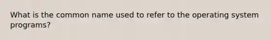 What is the common name used to refer to the operating system programs?