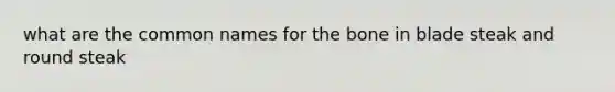 what are the common names for the bone in blade steak and round steak