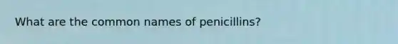 What are the common names of penicillins?