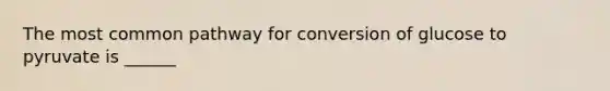 The most common pathway for conversion of glucose to pyruvate is ______