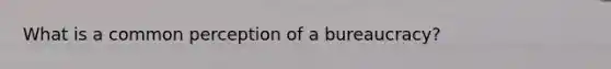 What is a common perception of a bureaucracy?