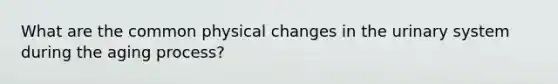 What are the common physical changes in the urinary system during the aging process?