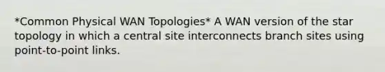 *Common Physical WAN Topologies* A WAN version of the star topology in which a central site interconnects branch sites using point-to-point links.