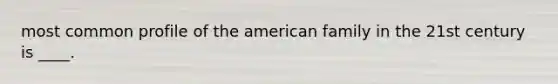 most common profile of the american family in the 21st century is ____.