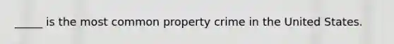 _____ is the most common property crime in the United States.