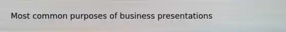 Most common purposes of business presentations