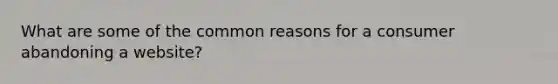 What are some of the common reasons for a consumer abandoning a website?