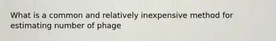What is a common and relatively inexpensive method for estimating number of phage