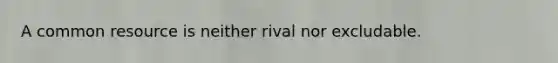 A common resource is neither rival nor excludable.