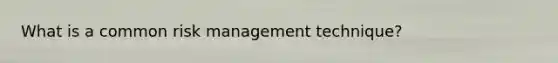 What is a common risk management technique?