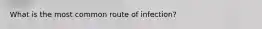 What is the most common route of infection?