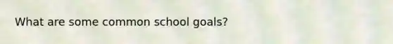 What are some common school goals?