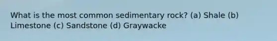 What is the most common sedimentary rock? (a) Shale (b) Limestone (c) Sandstone (d) Graywacke