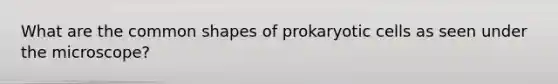 What are the common shapes of prokaryotic cells as seen under the microscope?