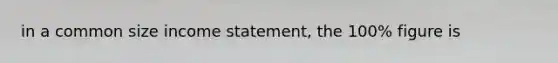 in a common size income statement, the 100% figure is