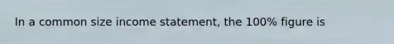 In a common size income statement, the 100% figure is