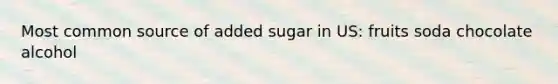 Most common source of added sugar in US: fruits soda chocolate alcohol