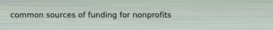 common sources of funding for nonprofits