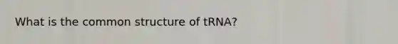 What is the common structure of tRNA?