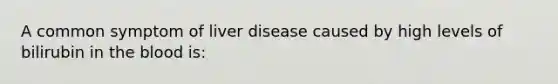 A common symptom of liver disease caused by high levels of bilirubin in the blood is: