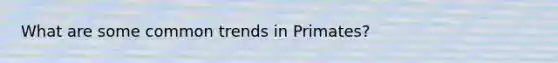 What are some common trends in Primates?