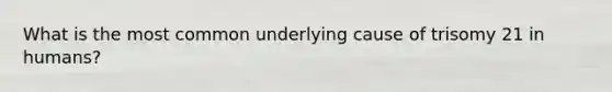 What is the most common underlying cause of trisomy 21 in humans?