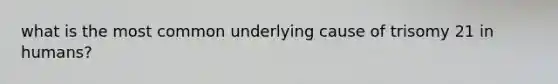 what is the most common underlying cause of trisomy 21 in humans?