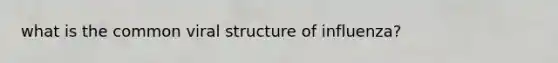 what is the common viral structure of influenza?