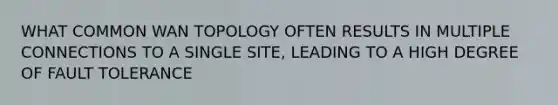 WHAT COMMON WAN TOPOLOGY OFTEN RESULTS IN MULTIPLE CONNECTIONS TO A SINGLE SITE, LEADING TO A HIGH DEGREE OF FAULT TOLERANCE