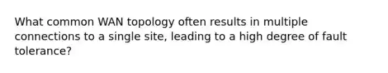 What common WAN topology often results in multiple connections to a single site, leading to a high degree of fault tolerance?