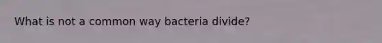 What is not a common way bacteria divide?