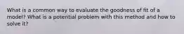 What is a common way to evaluate the goodness of fit of a model? What is a potential problem with this method and how to solve it?