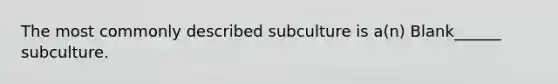 The most commonly described subculture is a(n) Blank______ subculture.