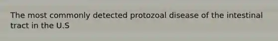 The most commonly detected protozoal disease of the intestinal tract in the U.S