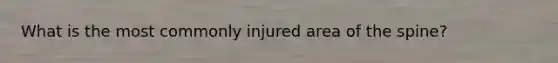 What is the most commonly injured area of the spine?