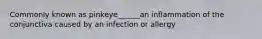 Commonly known as pinkeye______an inflammation of the conjunctiva caused by an infection or allergy