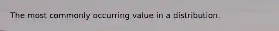 The most commonly occurring value in a distribution.