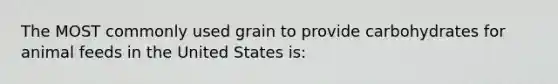 The MOST commonly used grain to provide carbohydrates for animal feeds in the United States is: