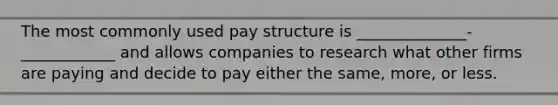 The most commonly used pay structure is ______________-____________ and allows companies to research what other firms are paying and decide to pay either the same, more, or less.