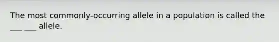 The most commonly-occurring allele in a population is called the ___ ___ allele.