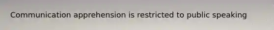 Communication apprehension is restricted to public speaking