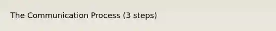 The Communication Process (3 steps)