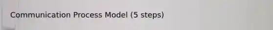 Communication Process Model (5 steps)