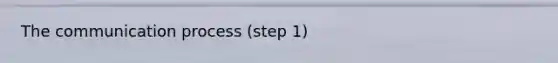 The communication process (step 1)