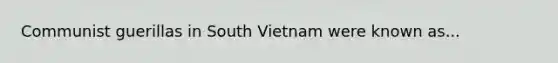 Communist guerillas in South Vietnam were known as...