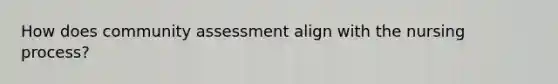 How does community assessment align with the nursing process?