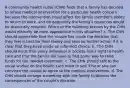 A community health nurse (CHN) finds that a family has decided to refuse medical intervention for a particular health concern because the intervention could affect the family member's ability to return to work, and consequently the family's resources would be drastically reduced. Which of the following actions by the CHN would ethically be most appropriate in this situation? a. The CHN should appreciate that the couple has made the decision that they feel is best for their family and take no further action if it is clear that they have made an informed choice. b. The CHN should insist that every individual in society has a right to health care and that the family will have to find some way to raise funds for the needed treatment. c. The CHN should talk to the social worker on the health care team to see if he or she can convince the couple to agree to the medical intervention. d. The CHN should arrange a meeting with the family to discuss the consequences of the couple's decision.