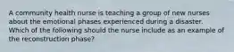 A community health nurse is teaching a group of new nurses about the emotional phases experienced during a disaster. Which of the following should the nurse include as an example of the reconstruction phase?